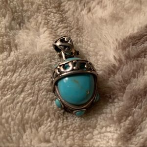 Sterling Silver Genuine Turquoise Pendant
